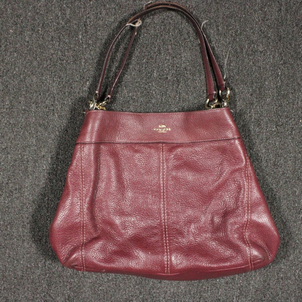 Coach Lexy Shoulder Bag Women Burgundy Pebbled Leather F28997 Fair Gold Hardware